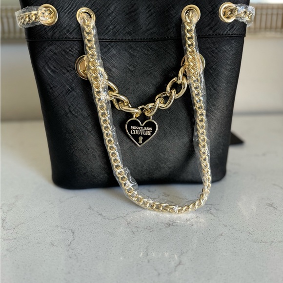 NWT Versace Couture Black & Gold Small Tote Purse.  Perfect Condition. - Picture 4 of 12